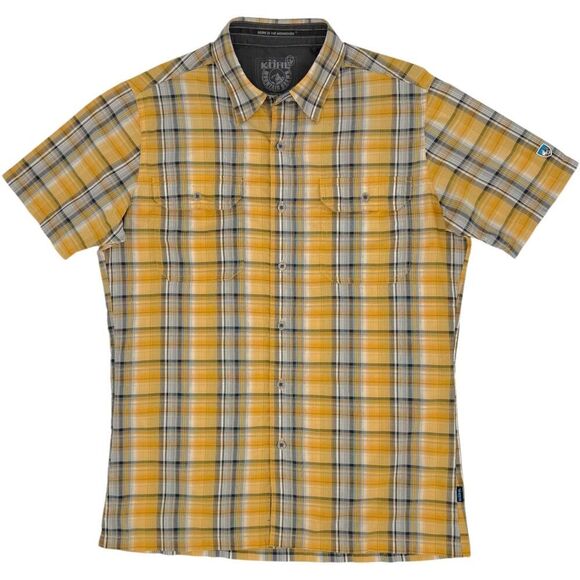Kuhl Men's Response Short Sleeve Plaid Shirt Yellow Small - Picture 2 of 10